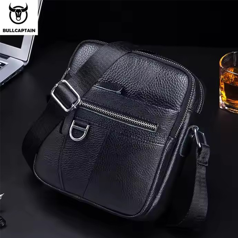 Leather Work Handbag - BULLCAPTAIN męska skórzana torba Retro torby