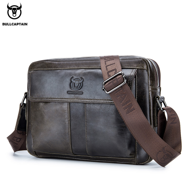 Leather Work Handbag - BULLCAPTAIN Męska torba na ramię z