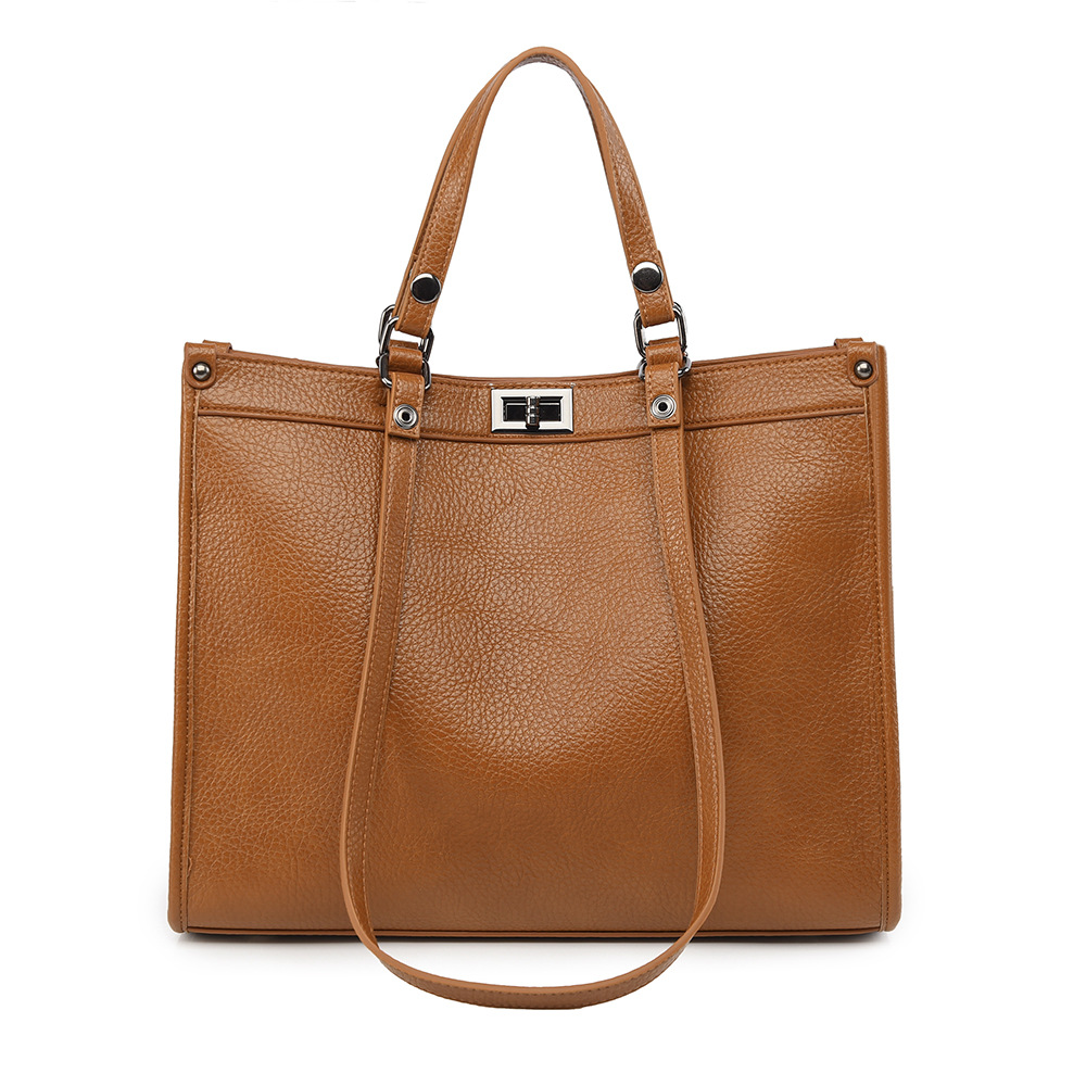 Leather Work Handbag - Damska torba typu tote o dużej