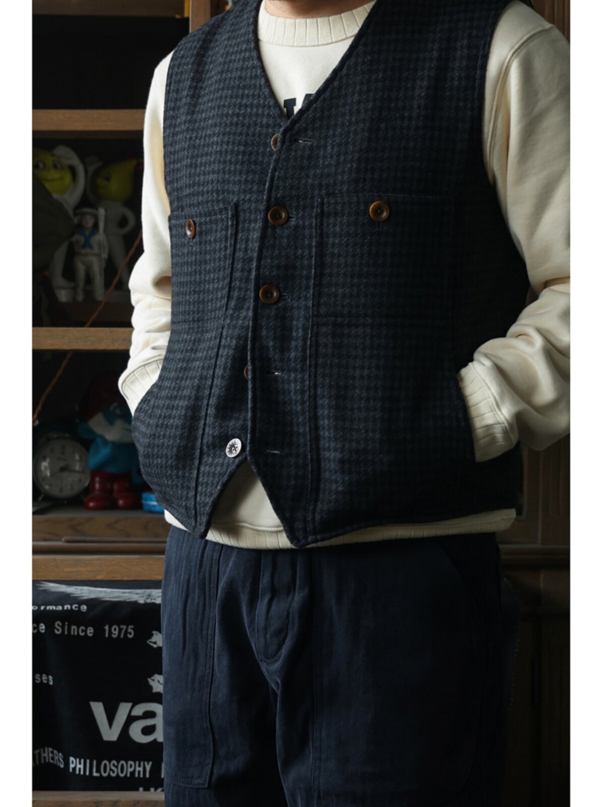 Leather Work Vest For Men - Kamizelka robocza Secondorder FW24 Vintage Wool