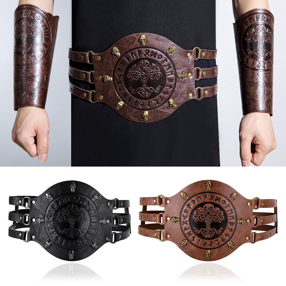 Leatherwork Fasteners - Szeroki średniowieczny pas-gorset, strój wikinga, pirata,