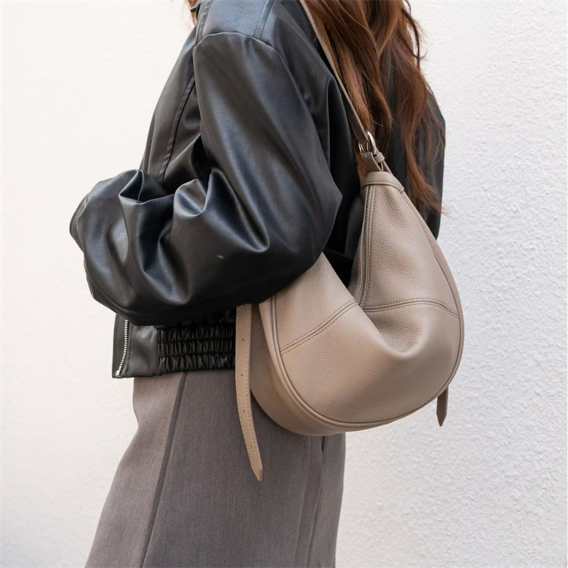 Leather Work Handbag - BURMINSA Torba na ramię typu hobo