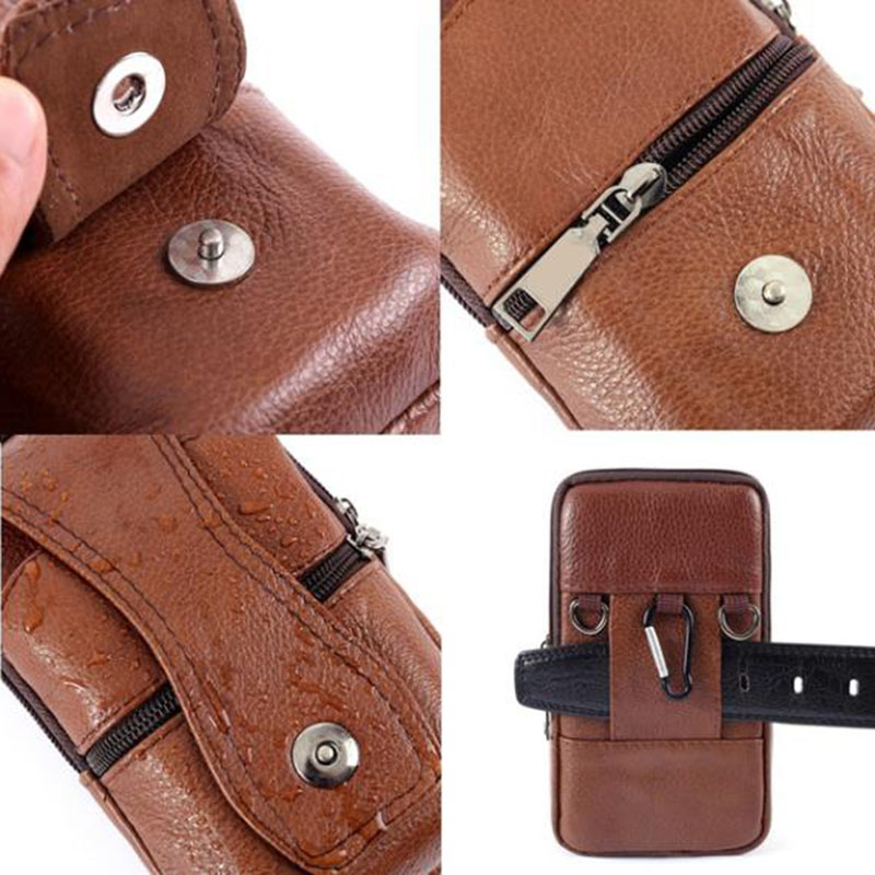 1 szt. Męska saszetka na telef – Leatherwork Fasteners recenzja i cena