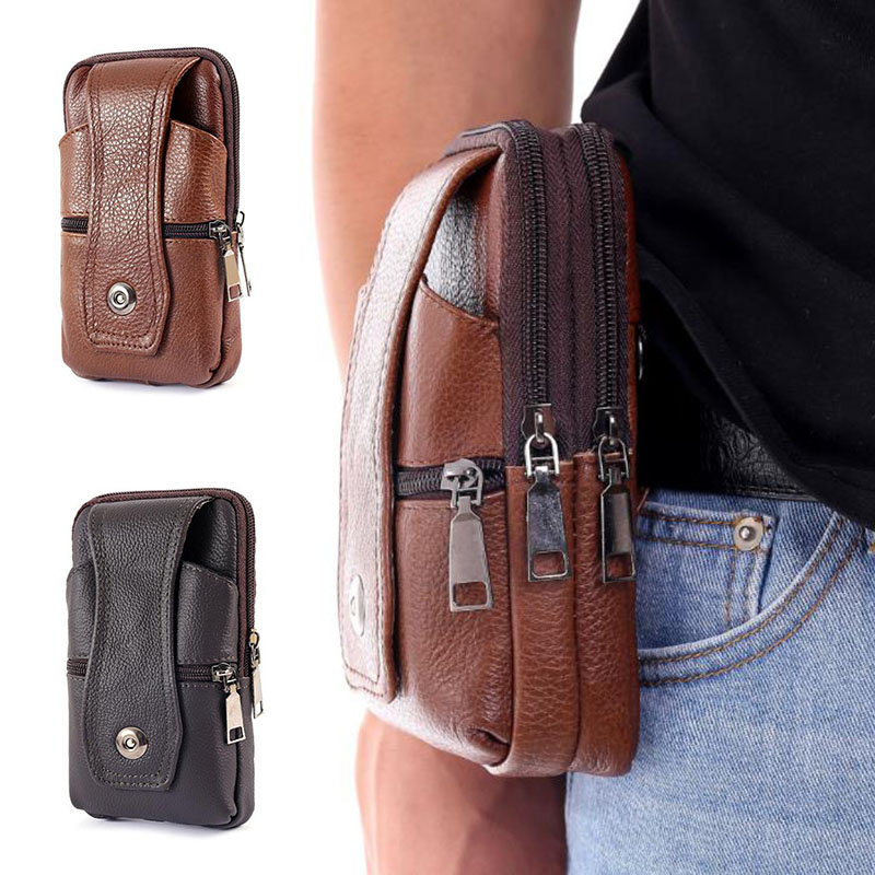 1 szt. Męska saszetka na telef – Leatherwork Fasteners recenzja i cena