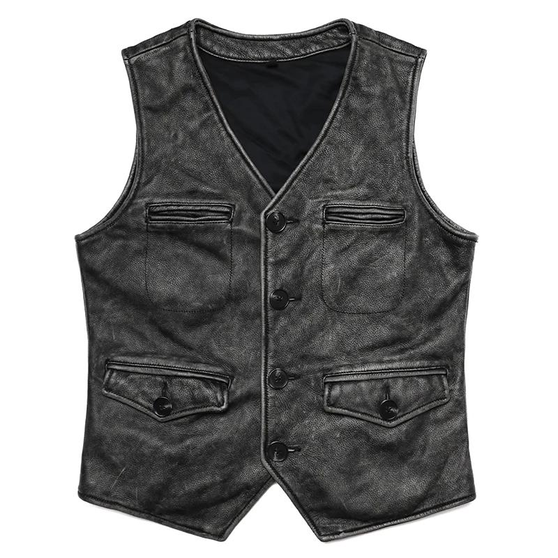 Nowa kamizelka z prawdziwej sk – Leather Work Vest For Men recenzja i cena