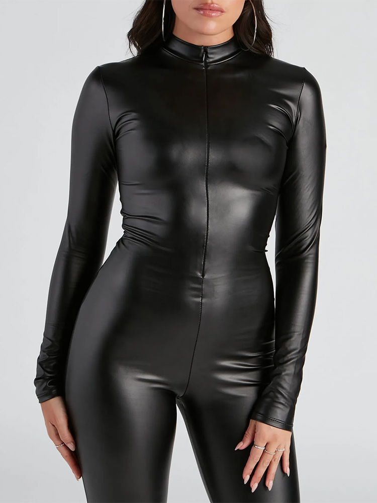 Damskie kombinezony ze sztuczn – Leather Work Overalls recenzja i cena
