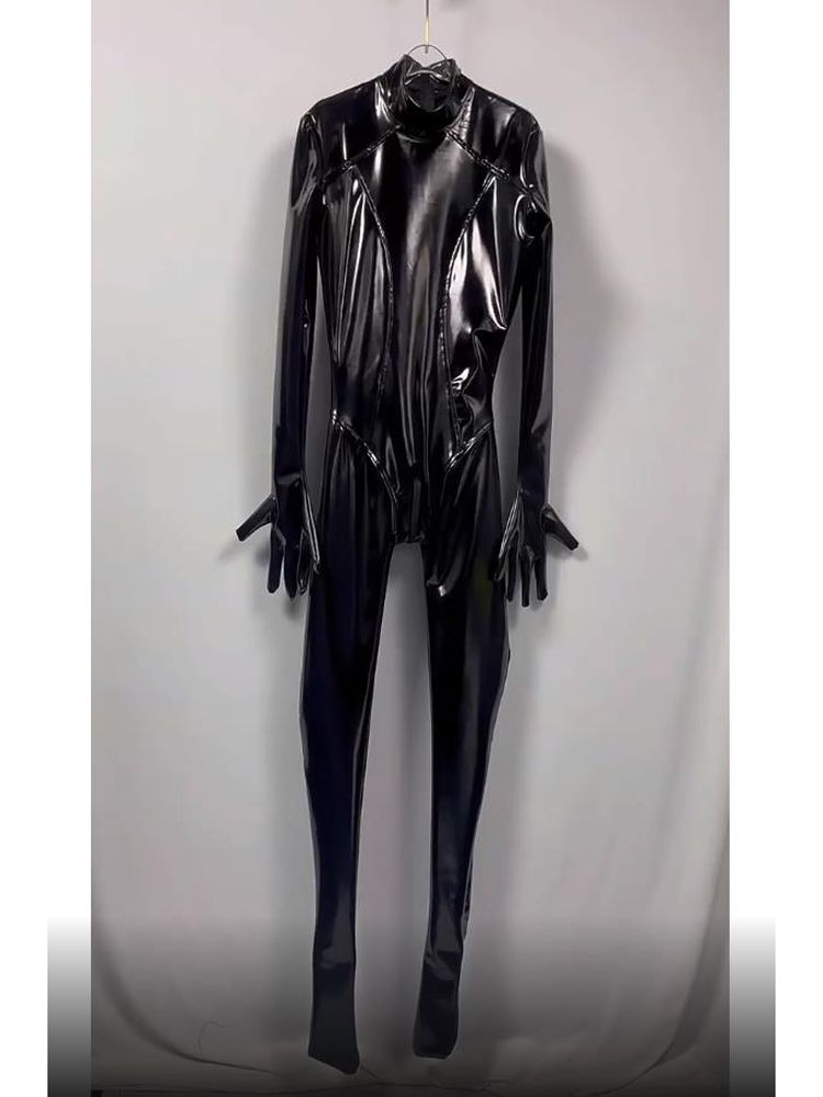 Wyglądające na mokre pcv Catsu – Leather Work Overalls recenzja i cena