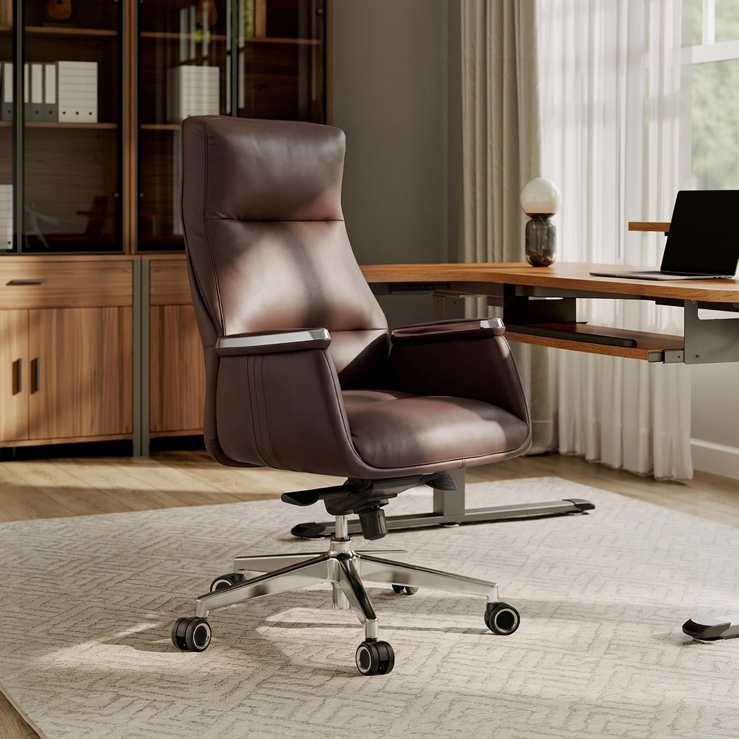 Krzesło biurowe z wysokim opar – Upholstery Leather Work recenzja i cena