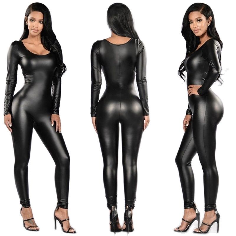 Kobieta PU skórzany kombinezon – Leather Work Overalls recenzja i cena